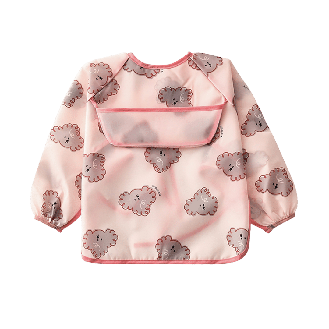 Baby & Toddler Apron Smock Bib With Long Sleeves & Colour Patterns - Show Pooch / Baby - Smock Bibs