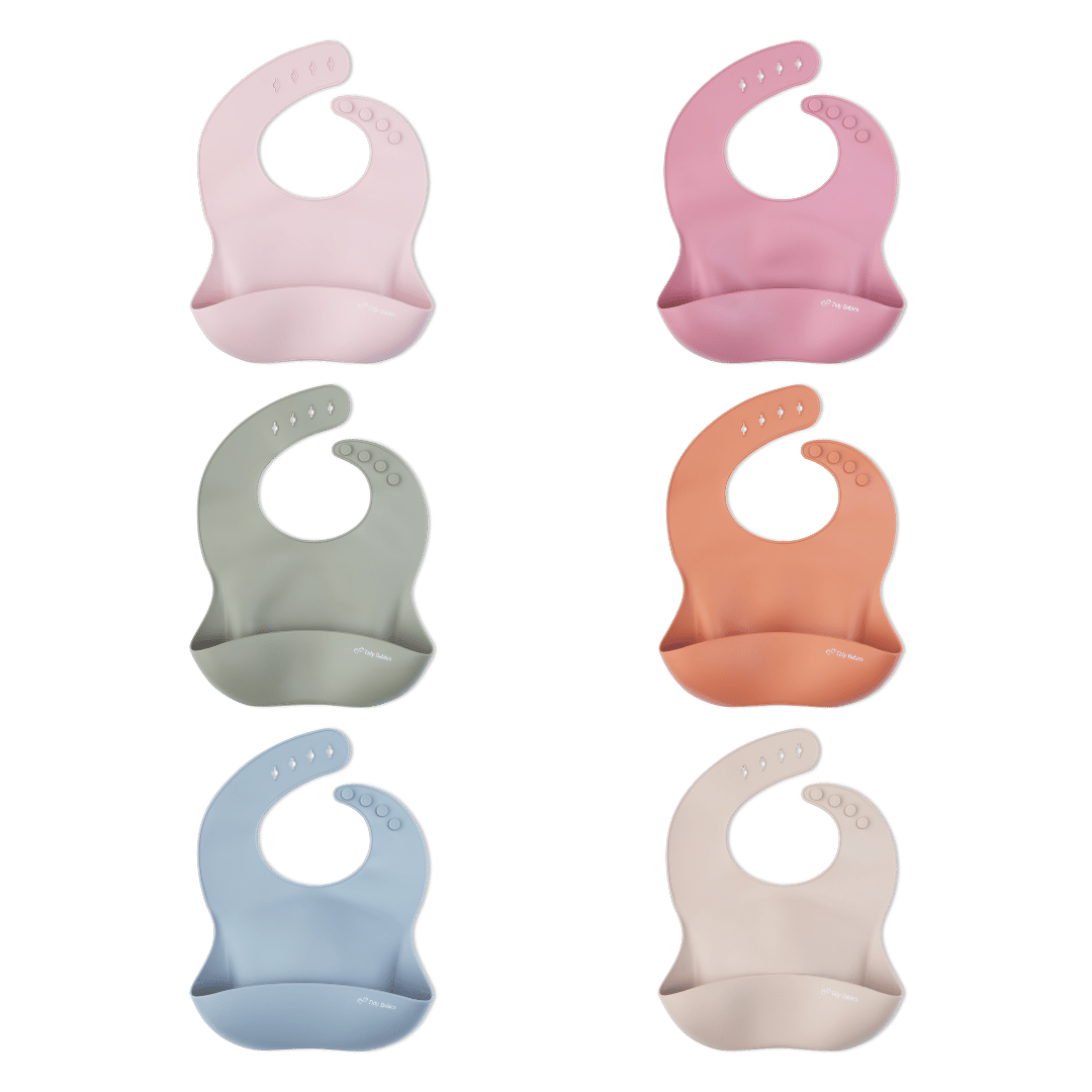 Silicone Baby Mealtime Feeding Bib In Perfect Pastel Colour Options - Silicone Bibs