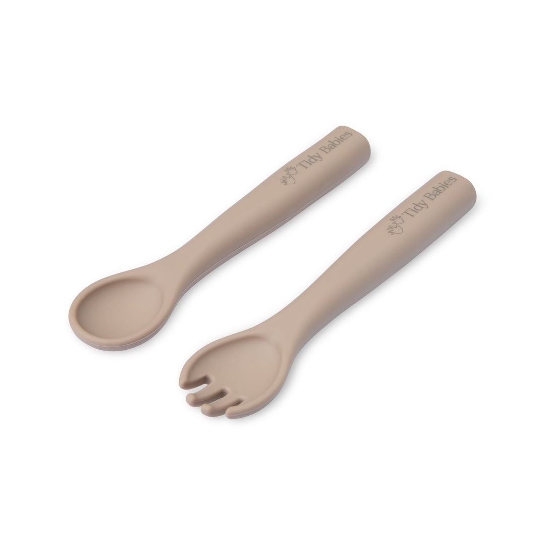 Silicone Baby Spoon & Fork Cutlery Set - Cutlery Silicone Baby Spoon & Fork Set – Soft Bpa-free Utensils for Self-feeding