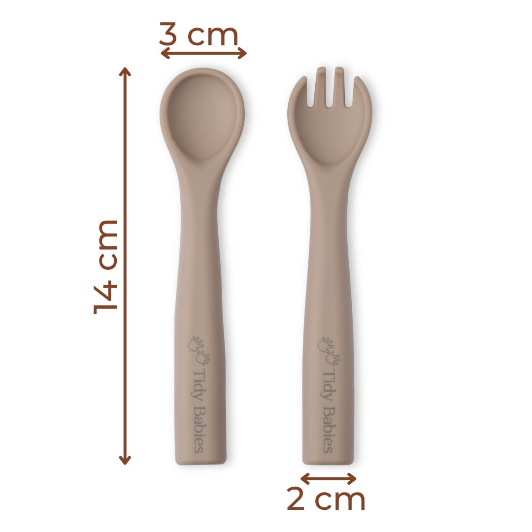 Silicone Baby Spoon & Fork Cutlery Set - Cutlery Silicone Baby Spoon & Fork Set – Soft Bpa-free Utensils for Self-feeding