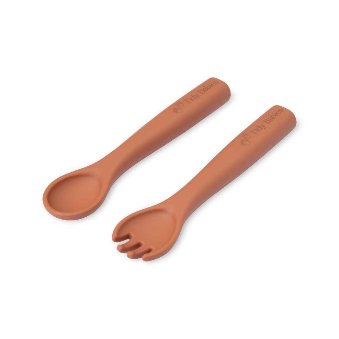 Silicone Baby Spoon & Fork Cutlery Set - Cutlery Silicone Baby Spoon & Fork Set – Soft Bpa-free Utensils for Self-feeding