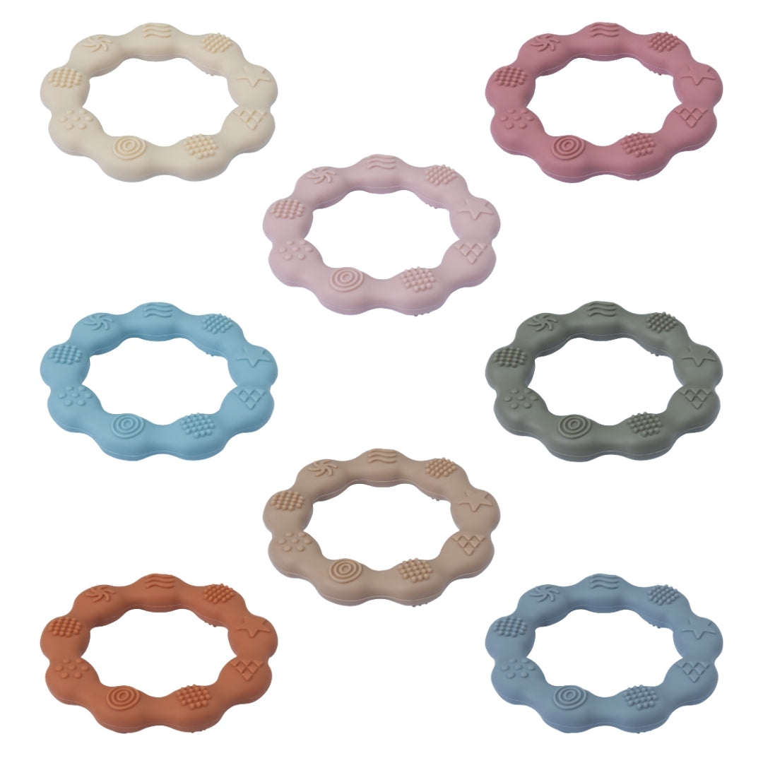 Silicone Baby Teether Sensory Ring Silicone Teether Colorful Silicone Rings