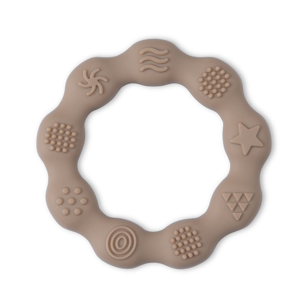Silicone Baby Teether Sensory Ring Silicone Teether Textured Circular Baby Teether