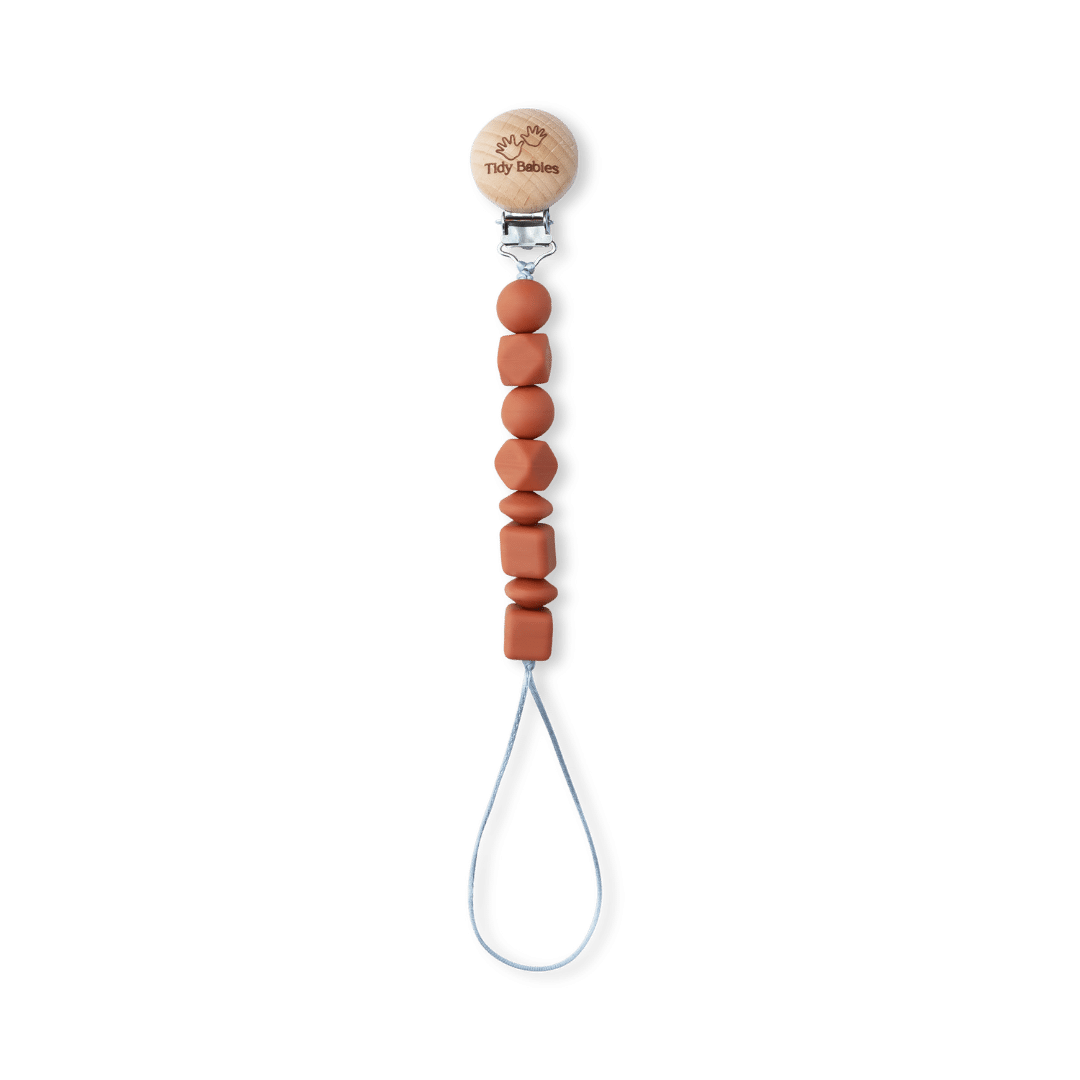 Silicone Beads Baby Dummy Clip - Pacifier Clips & Holders Silicone Beads Dummy Clip – Bpa-free Pacifier Holder with Wooden Clasp