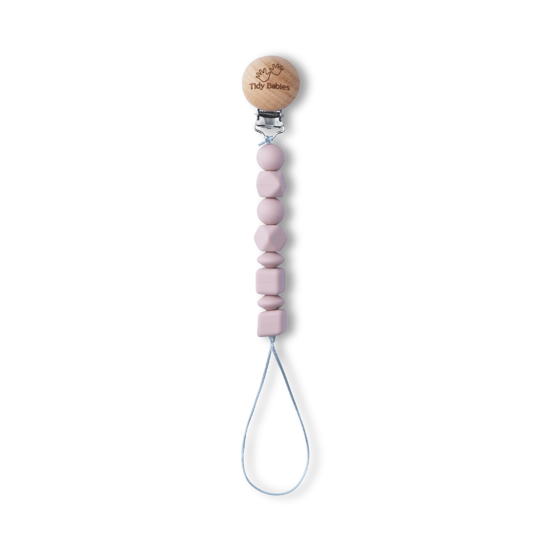Silicone Beads Baby Dummy Clip - Pacifier Clips & Holders Silicone Beads Dummy Clip – Bpa-free Pacifier Holder with Wooden Clasp