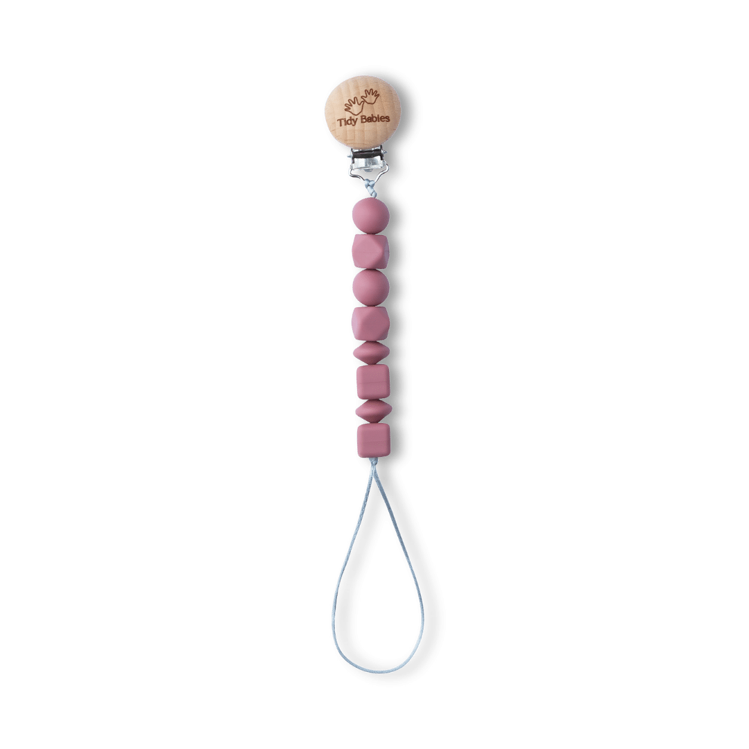 Silicone Beads Baby Dummy Clip - Pacifier Clips & Holders Silicone Beads Dummy Clip – Bpa-free Pacifier Holder with Wooden Clasp