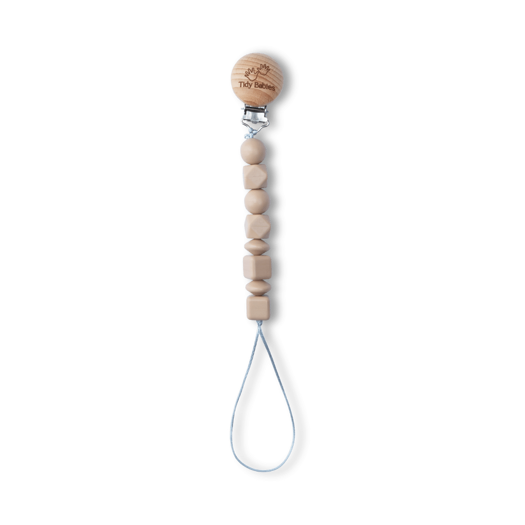 Silicone Beads Baby Dummy Clip - Pacifier Clips & Holders Silicone Beads Dummy Clip – Bpa-free Pacifier Holder with Wooden Clasp