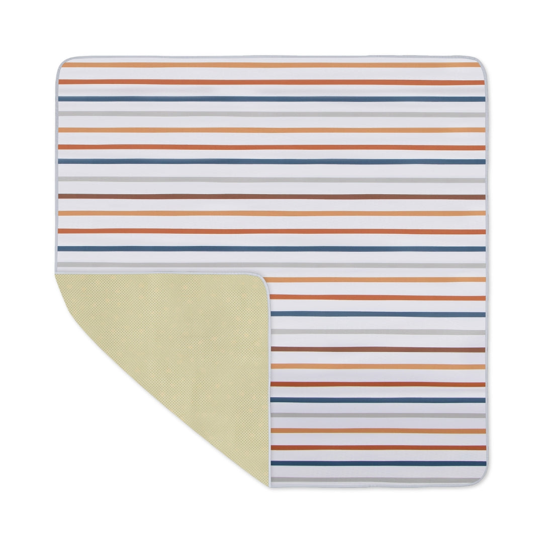 Striped Splat Mat Messy Floor Cover with Water Resistant Splat Mat Design