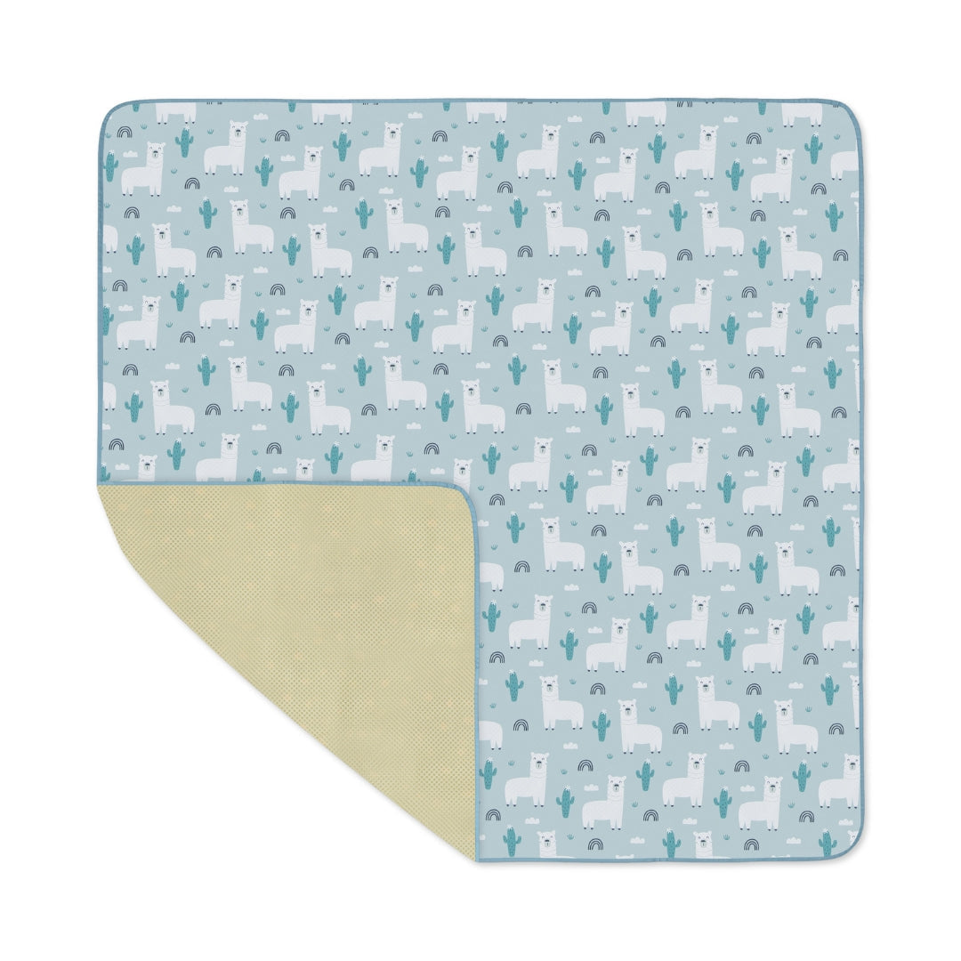 Llama and cactus patterned splat mat water resistant floor cover for messy play