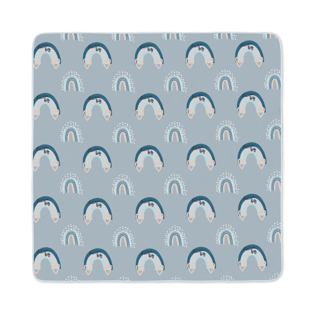 Square Rainbow Pattern Splat Mat Messy Floor Cover Water Resistant for Kids Play