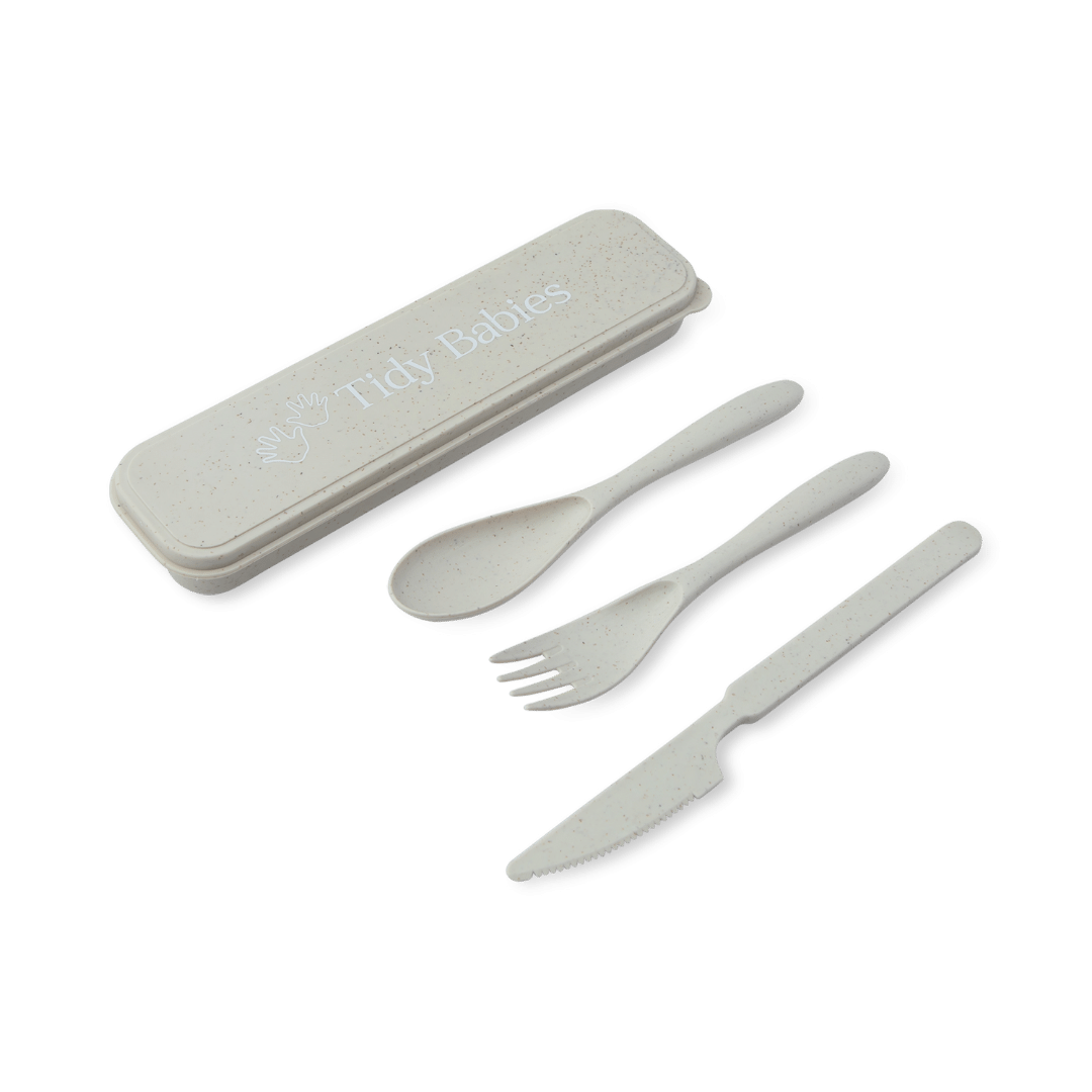 Wheat Straw Fibre Travel Utensils Cutlery Set Beige Cutlery Beige Cutlery Set Case
