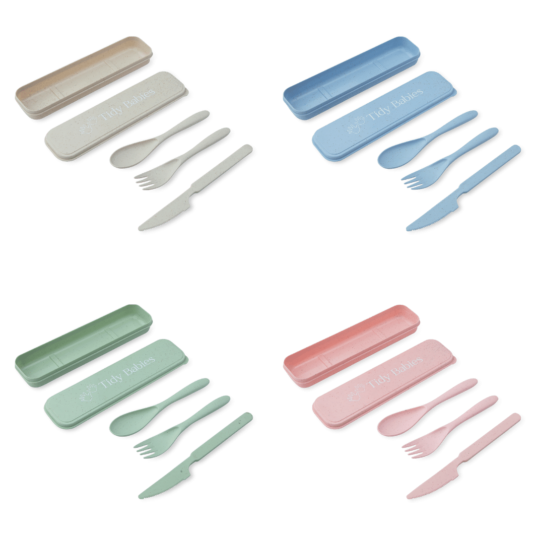 Wheat Straw Fibre Travel Utensils Cutlery Set Cutlery Four Sets Reusable Cutlery