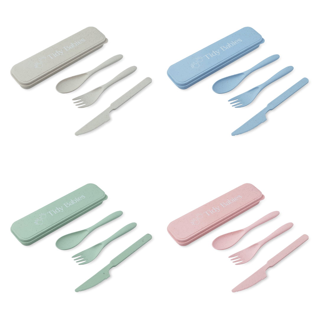 Wheat Straw Fibre Travel Utensils Cutlery Set Cutlery Pastel Colored Reusable Cutlery Sets