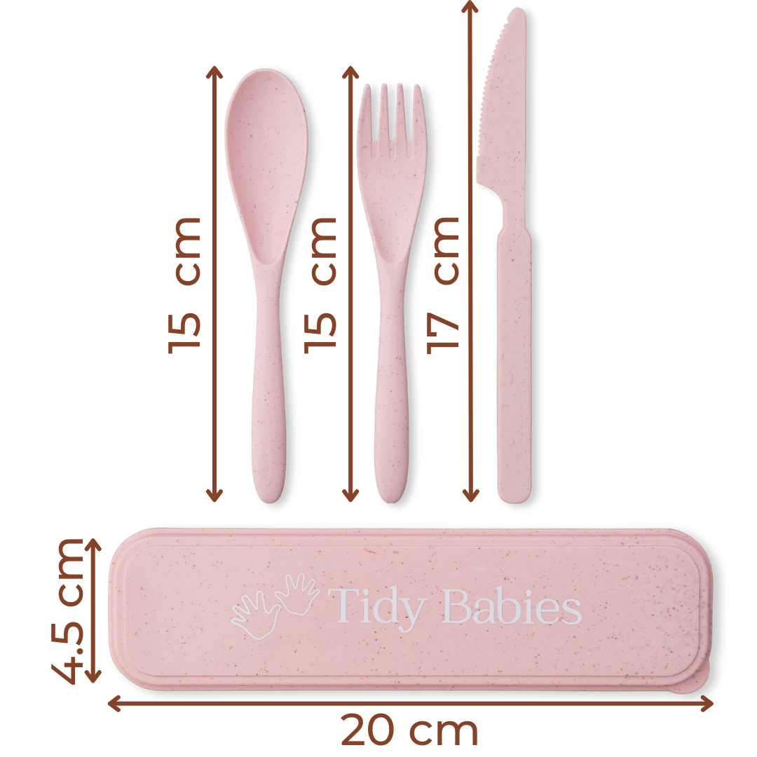 Wheat Straw Fibre Travel Utensils Cutlery Set Cutlery Pink Children’s Cutlery Set Case