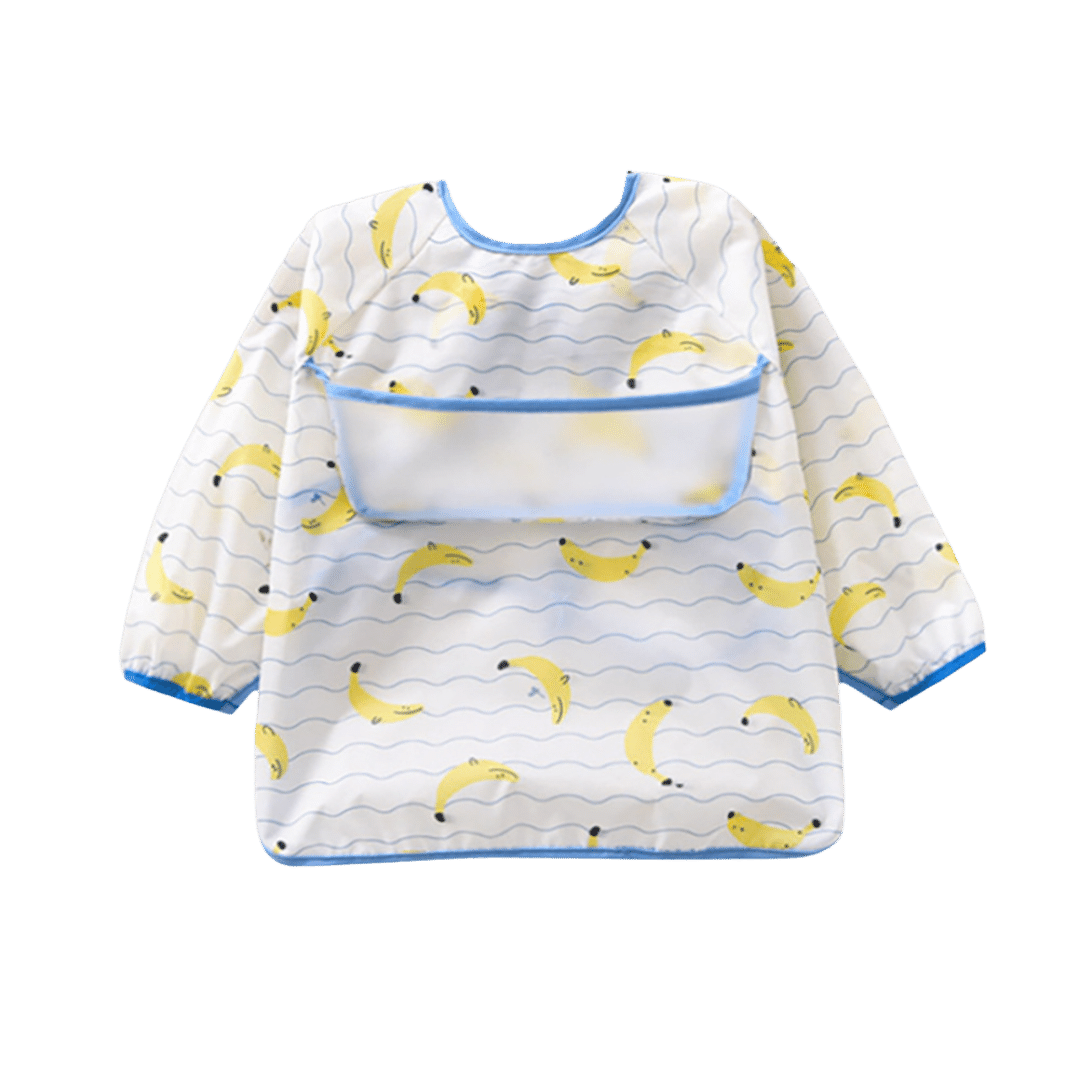 Baby & Toddler Apron Smock Bib With Long Sleeves & Colour Patterns - Cool Bananas / Baby - Smock Bibs