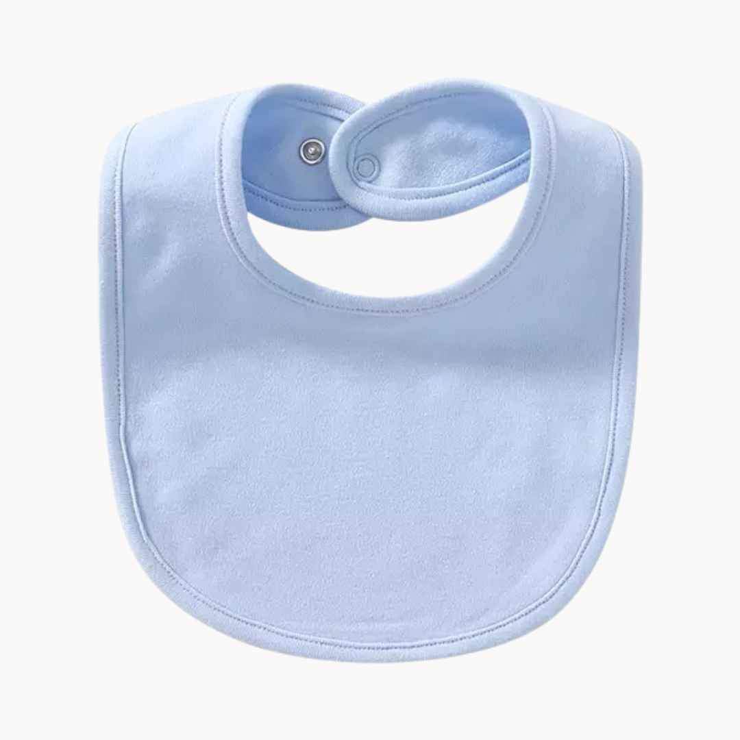 Classic Cotton Baby Drool Bib With Name Embroidery - Blue - Cotton Bibs