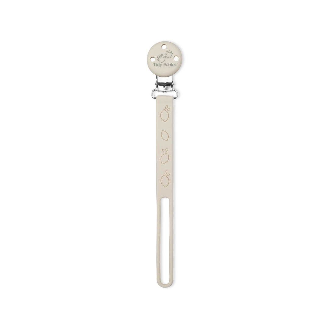Silicone Baby Dummy Flat Rope Clip with Citrus Design Ivory Beige Pacifier Clips & Holders Beige Silicone Pacifier Clip Fruit