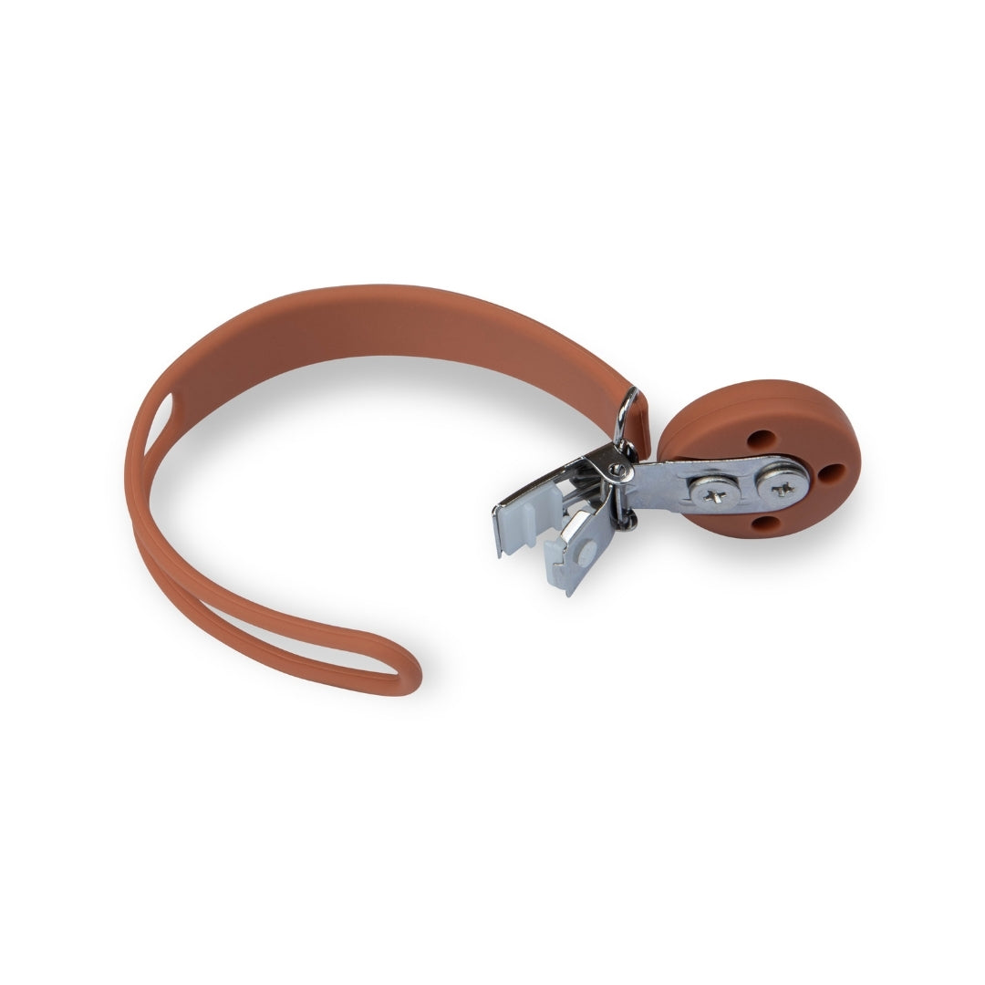 Silicone Baby Dummy Flat Rope Clip with Citrus Design Pacifier Clips & Holders Silicone Pacifier Clip Brown Strap
