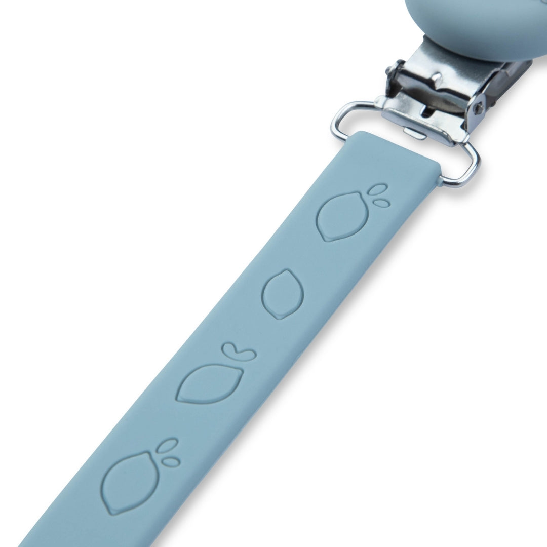 Silicone Baby Dummy Flat Rope Clip with Citrus Design Pacifier Clips & Holders Light Blue Silicone Pacifier Clip