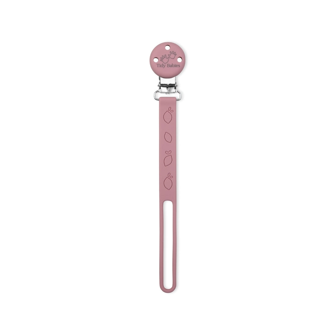 Silicone Baby Dummy Flat Rope Clip with Citrus Design Rose Pink Pacifier Clips & Holders Pink Silicone Pacifier Clip Fruit