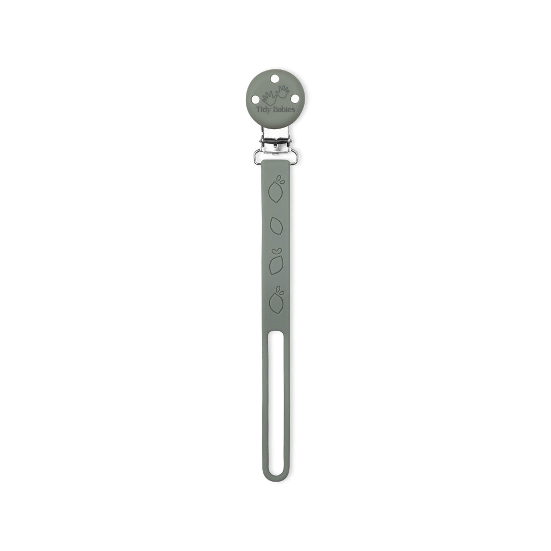 Silicone Baby Dummy Flat Rope Clip with Citrus Design Sage Green Pacifier Clips & Holders Gray Pacifier Clip Fruit Outlines