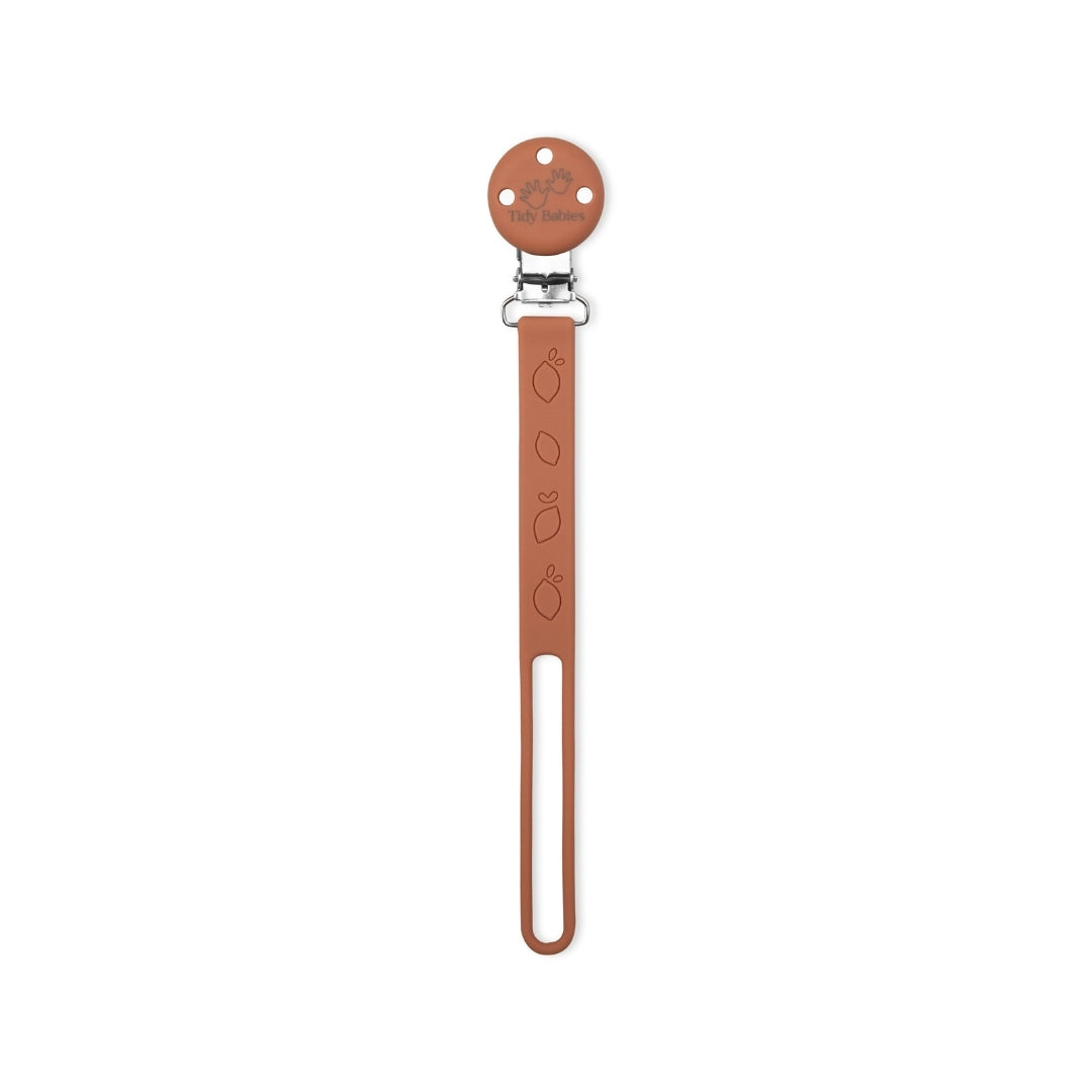 Silicone Baby Dummy Flat Rope Clip with Citrus Design Sienna Orange Pacifier Clips & Holders Brown Silicone Pacifier Clip Fruit