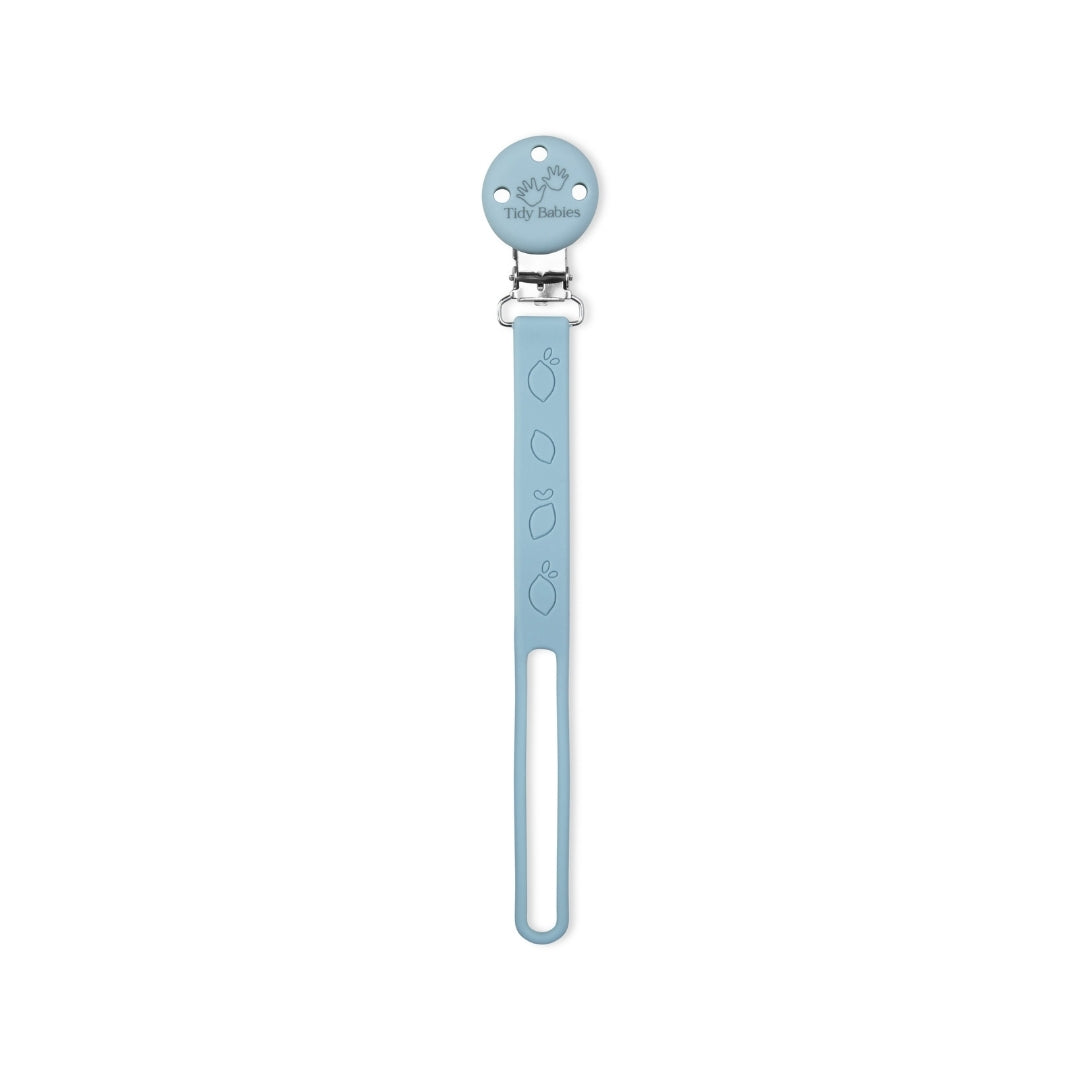 Silicone Baby Dummy Flat Rope Clip with Citrus Design Sky Blue Pacifier Clips & Holders Light Blue Silicone Pacifier Clip