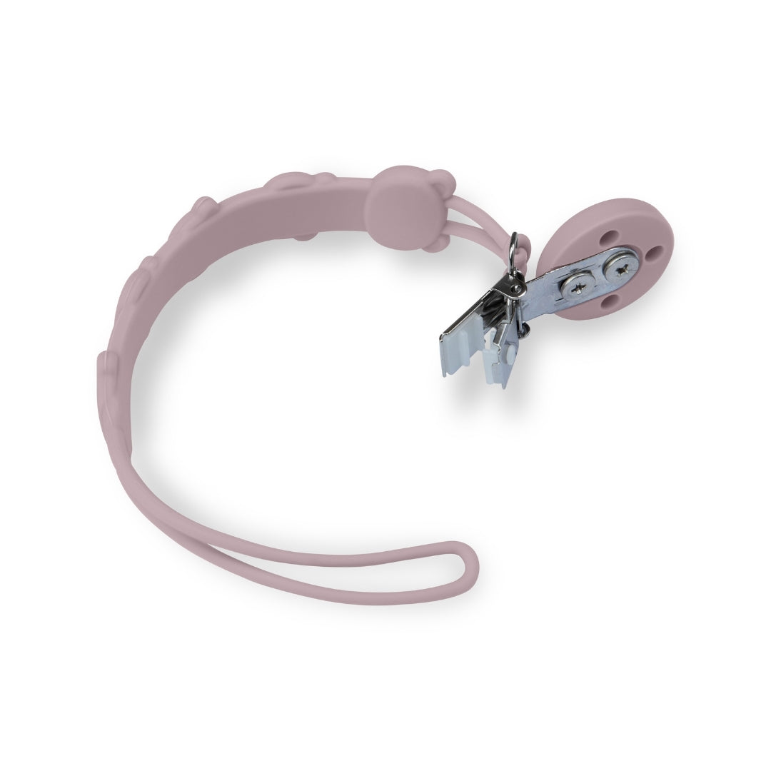 Silicone Baby Dummy Textured Rope Clip with Bear Faces Pacifier Clips & Holders Pink Silicone Pacifier Clip Bear Shaped