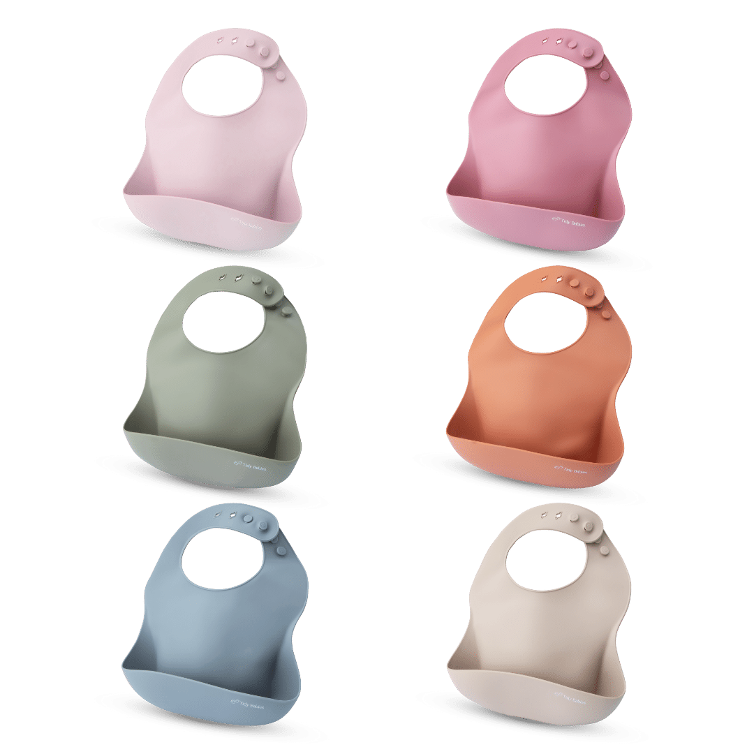 Silicone Baby Mealtime Feeding Bib In Perfect Pastel Colour Options - Silicone Bibs