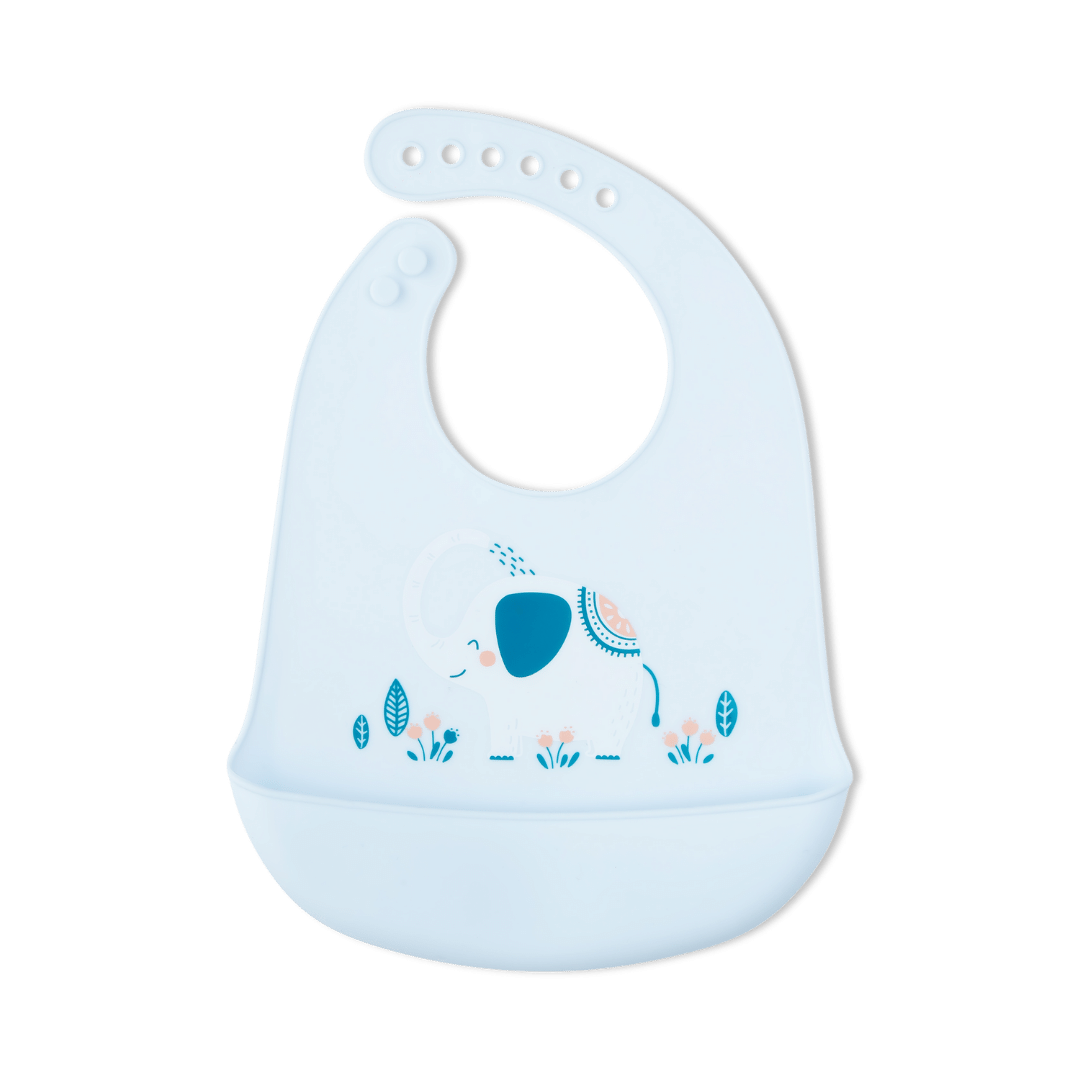 Silicone Baby Mealtime Feeding Bib With Cartoon Print Food Grade Safe - Silicone Bibs