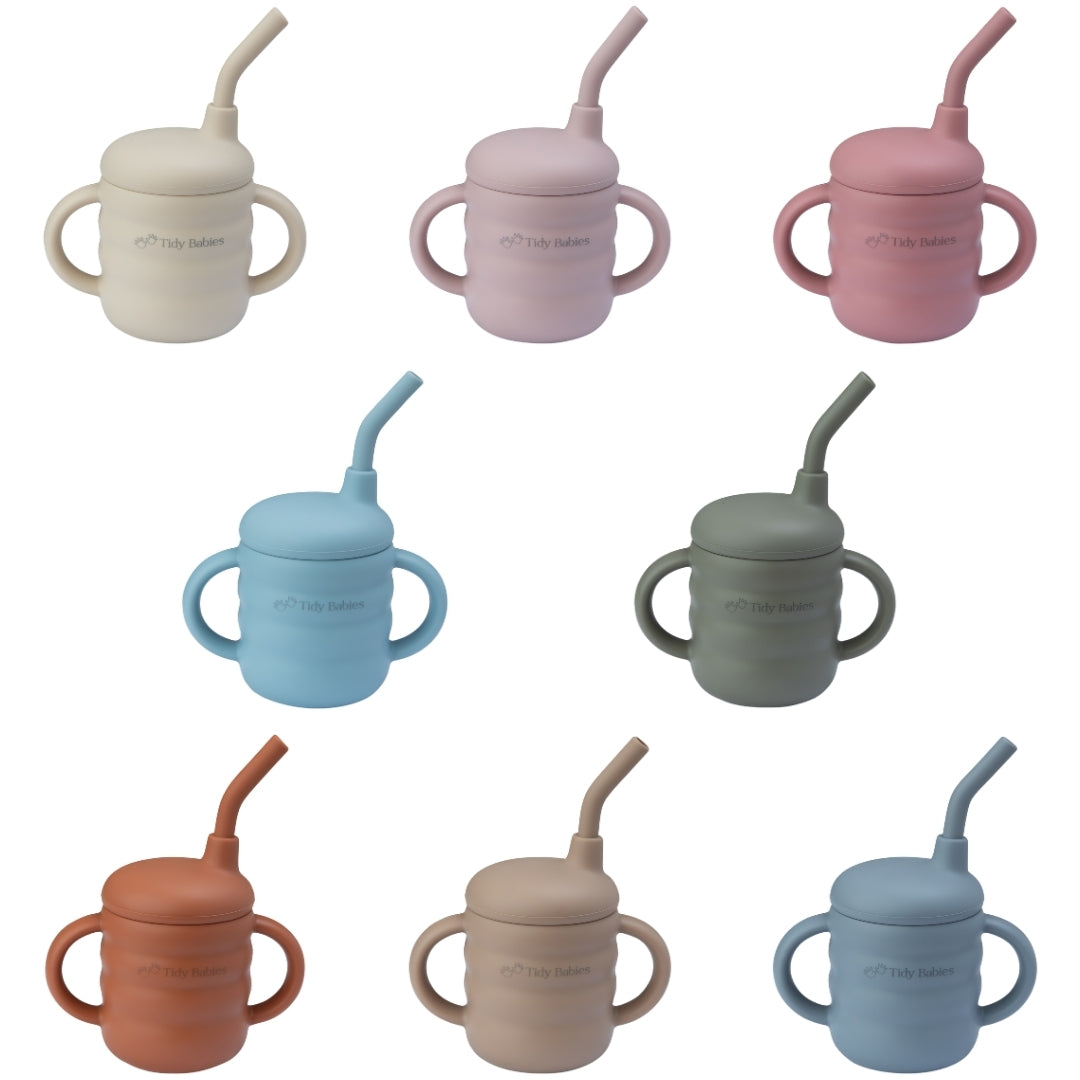Silicone Baby Straw Sippy Cup with Handles - Silicone Drinking Cups Silicone Baby Straw Sippy Cup – Bpa-free & Easy-grip Handles