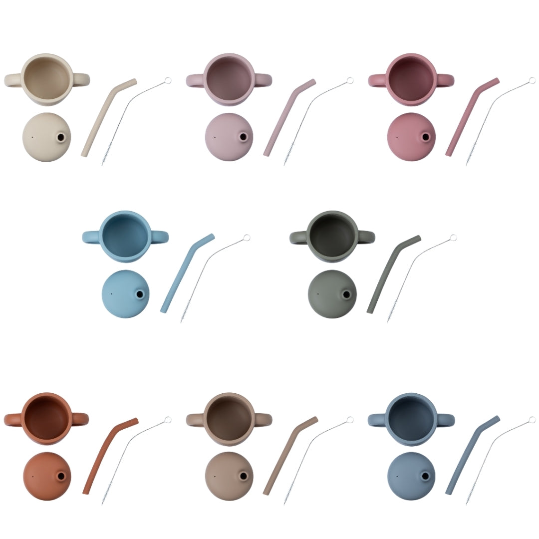Silicone Baby Straw Sippy Cup with Handles - Silicone Drinking Cups Silicone Baby Straw Sippy Cup – Bpa-free & Easy-grip Handles