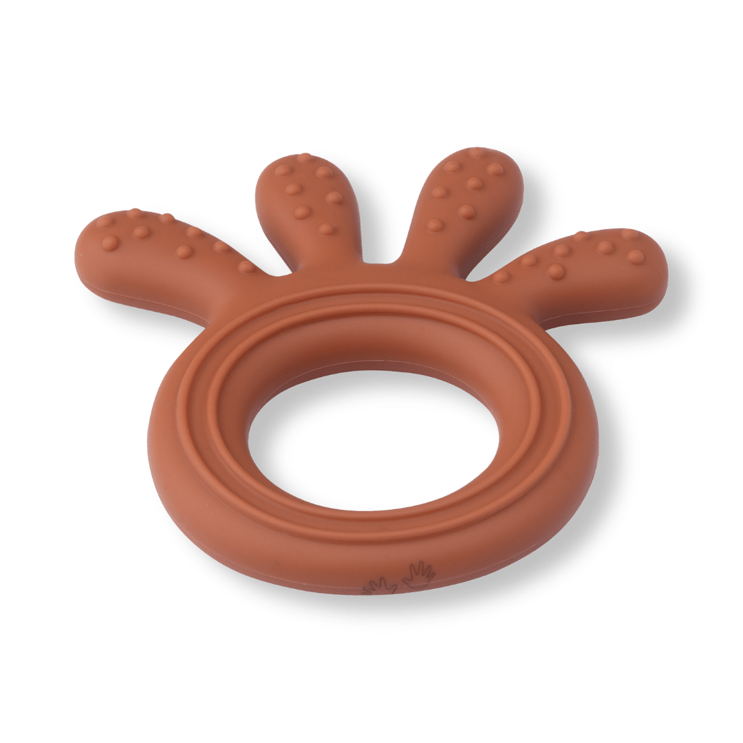 Silicone Baby Teether Octopus Shape - Soothing Ring Teething Chew Toy - Sienna - Silicone Teether