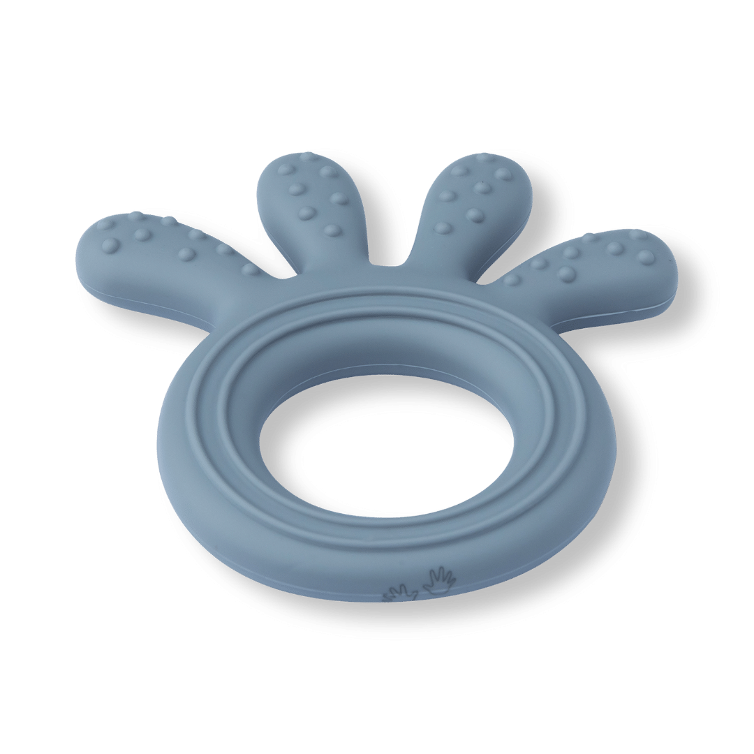 Silicone Baby Teether Octopus Shape - Soothing Ring Teething Chew Toy - Slate - Silicone Teether