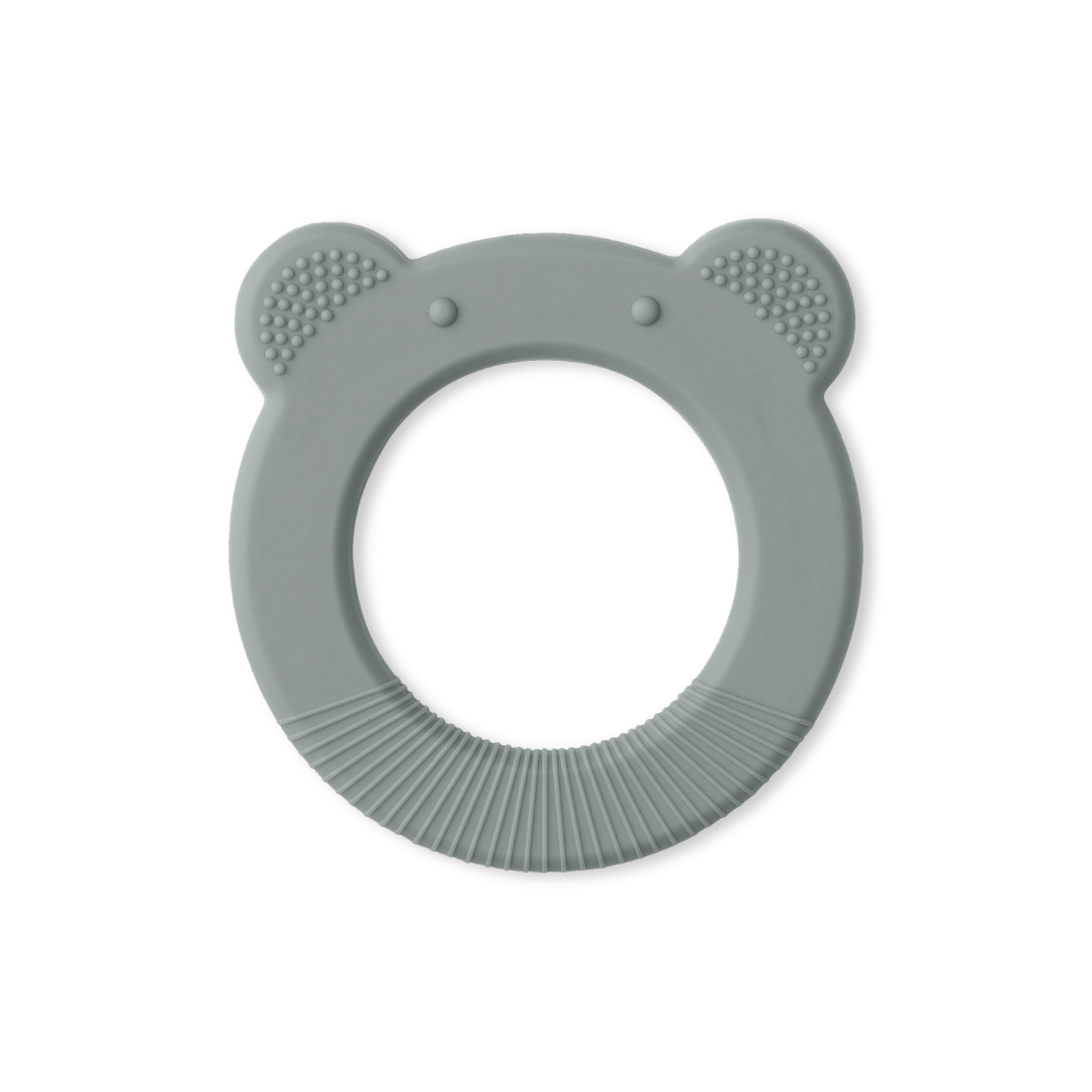 Silicone Baby Teether Teddy Bear - Soothing Ring Teething Chew Toy - Silicone Teether