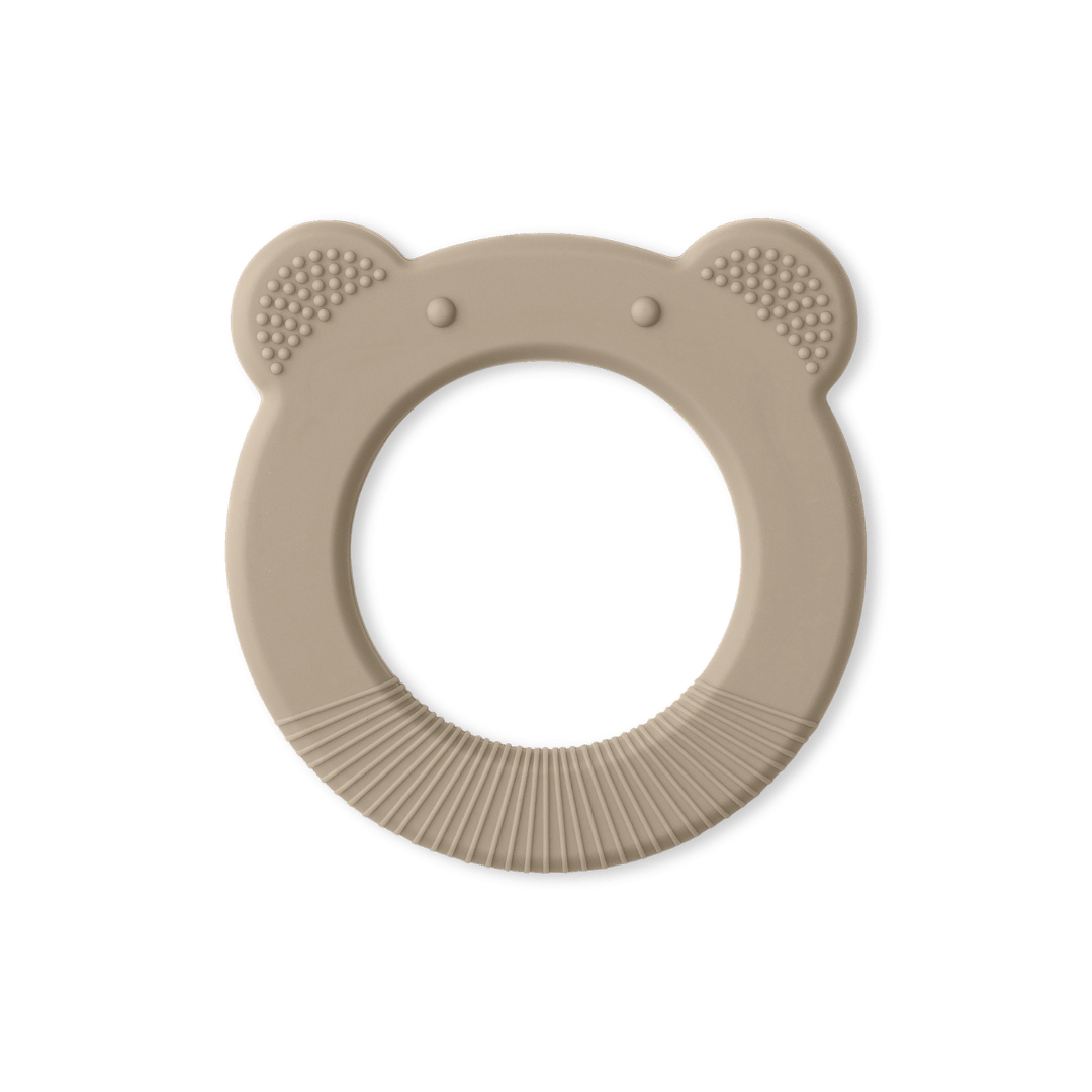 Silicone Baby Teether Teddy Bear - Soothing Ring Teething Chew Toy - Silicone Teether