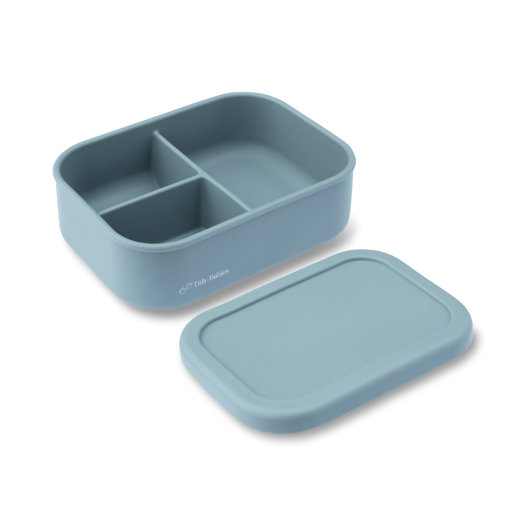Silicone Bento Lunch Box - Divided Food Container With Lid - Slate - Lunch Box