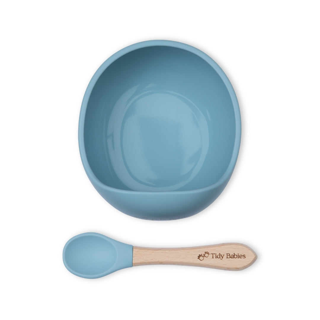 Silicone Suction Base Lip Bowl & Spoon Set - Silicone Bowls Silicone Suction Mealtime Lip Bowl & Spoon – Bpa-free Baby Feeding Set