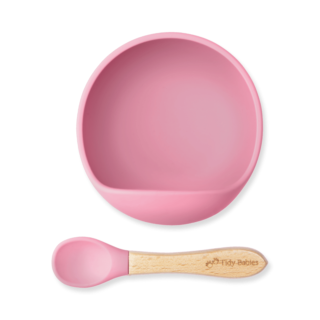 Silicone Suction Base Lip Bowl & Spoon Set Baby Mealtime Feeding Pack - Silicone Bowls