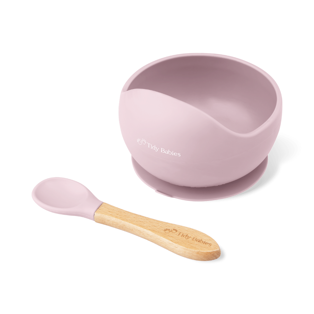 Silicone Suction Base Lip Bowl & Spoon Set Baby Mealtime Feeding Pack - Musk - Silicone Bowls