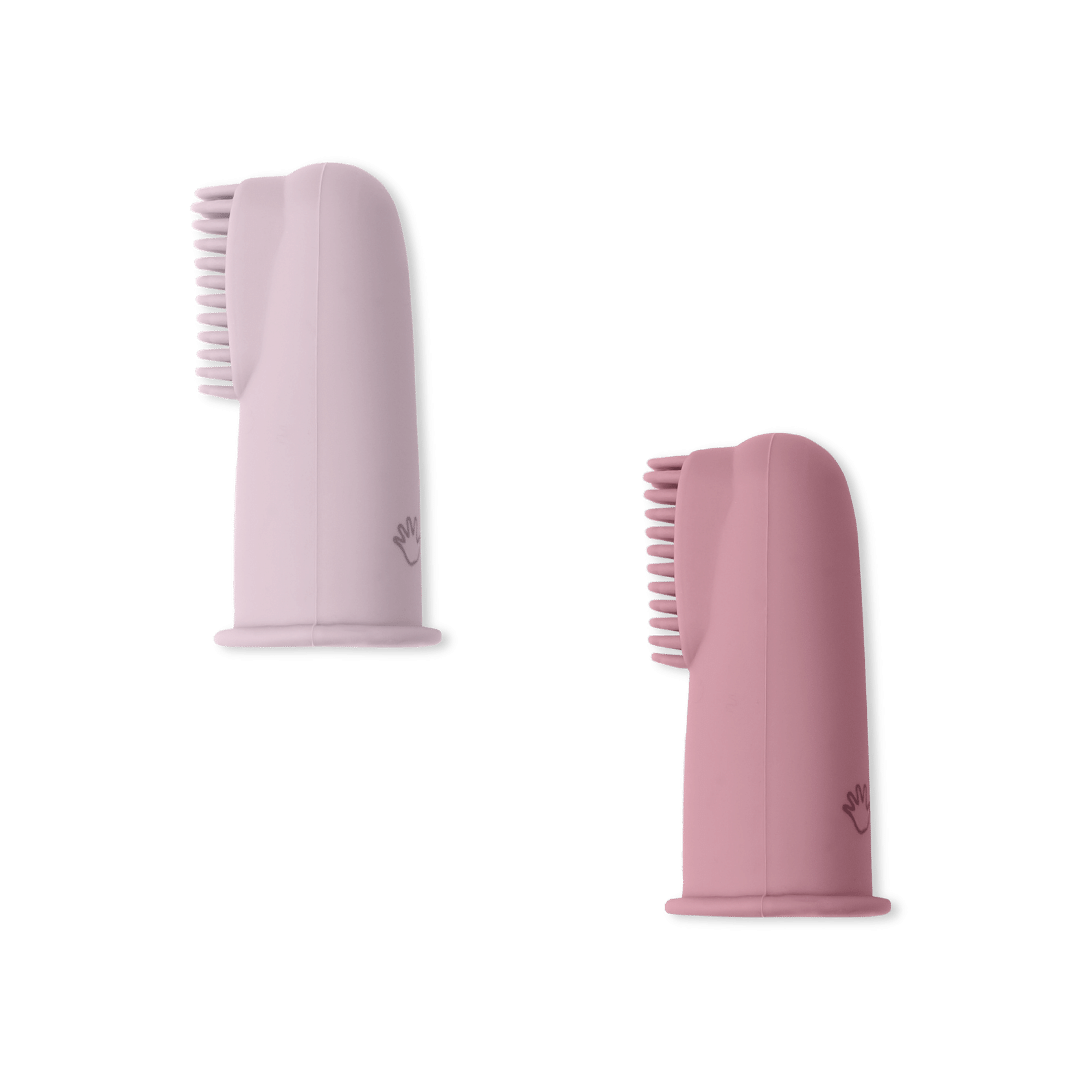 Soft Silicone Finger Toothbrush 2 Colour Pack With Fine Baby Bristles - Silicone Tooth Brush
