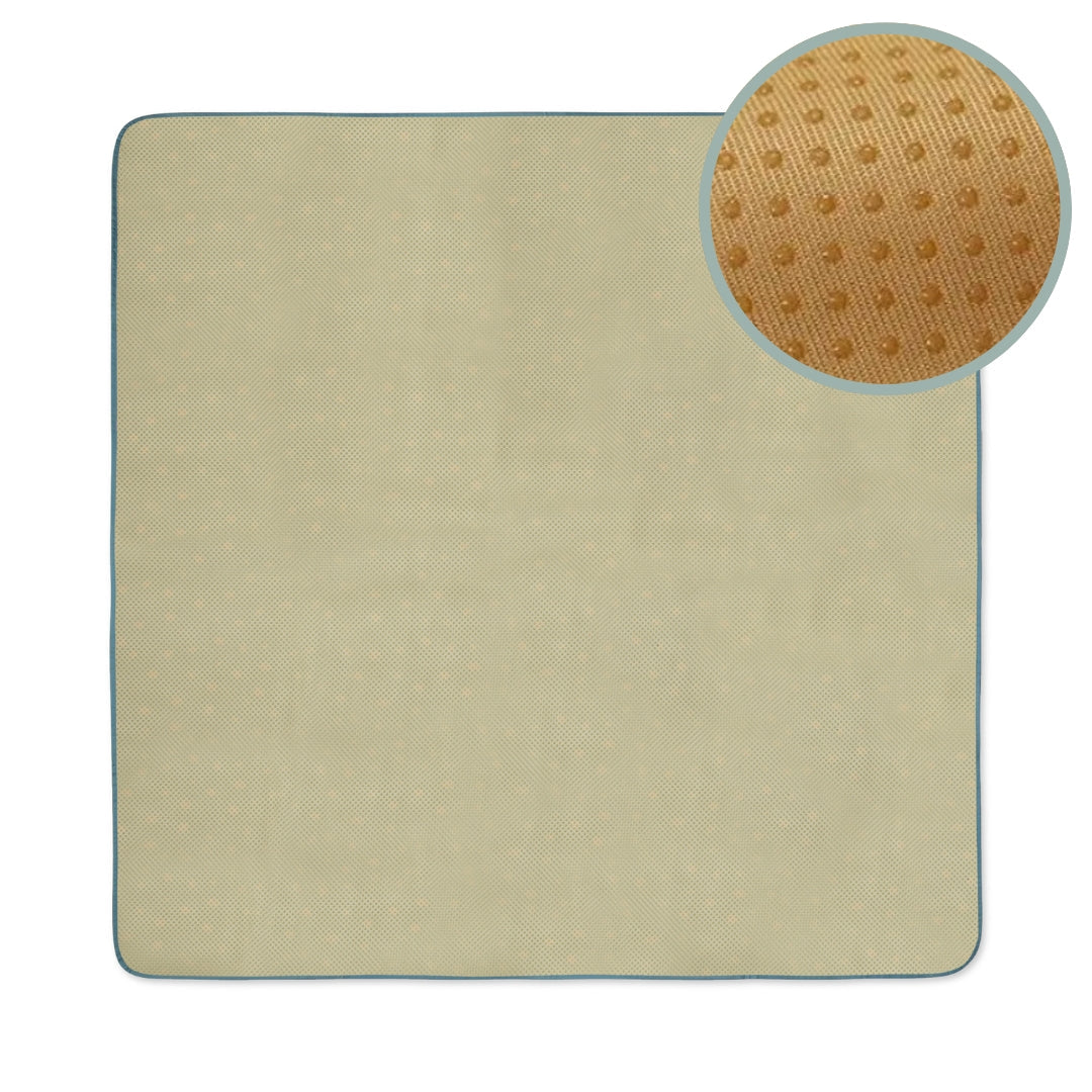 Beige square Splat Mat floor cover with water-resistant non-slip backing