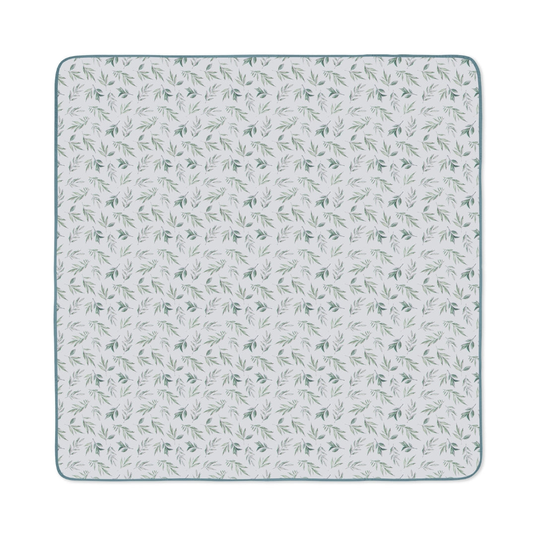 Square patterned blanket as a water resistant Splat Mat Messy Floor Cover for kids