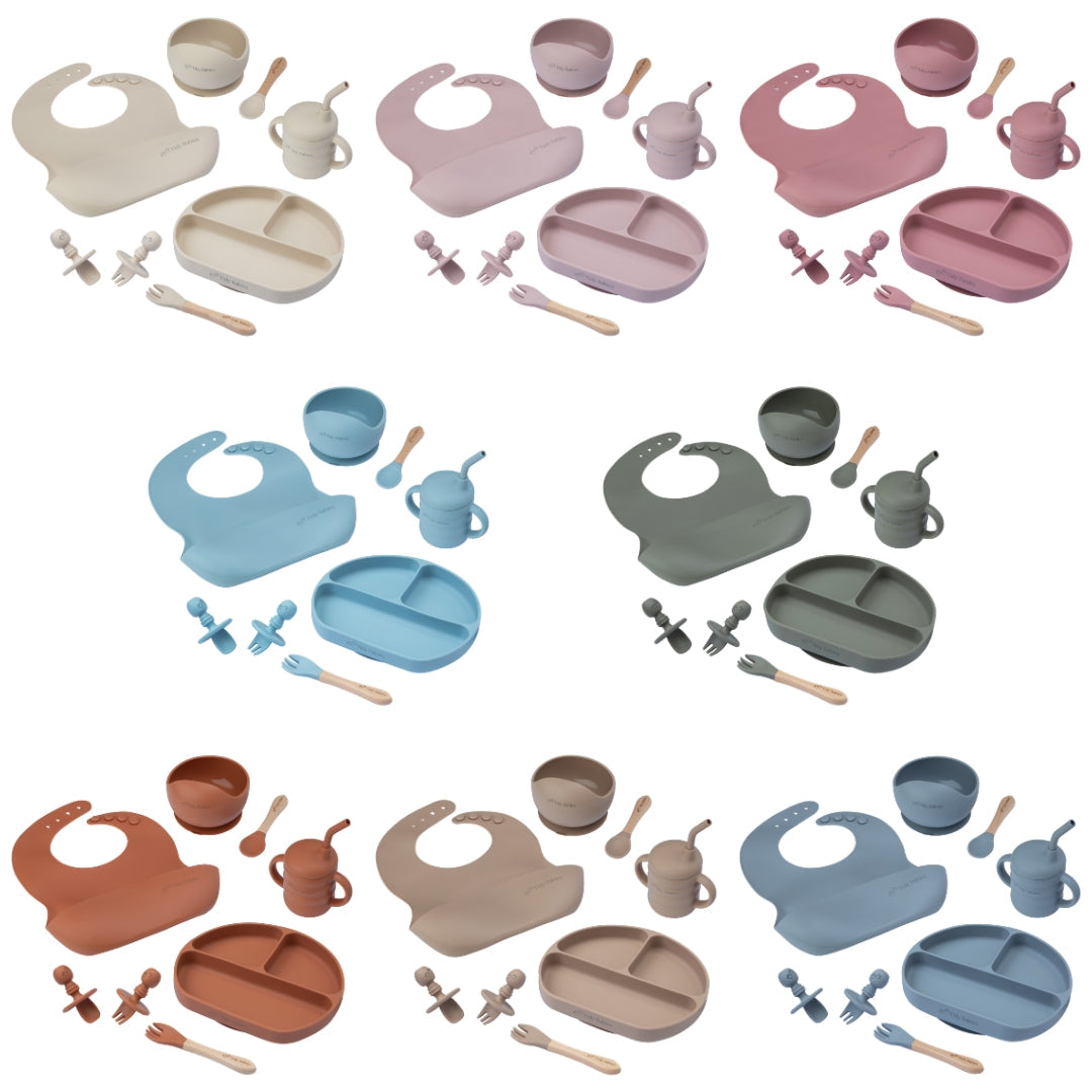 Ultimate Mealtime Feeding Set 8 Piece Baby Silicone Bundle Silicone Bundles Collection Silicone Baby Sets Colors